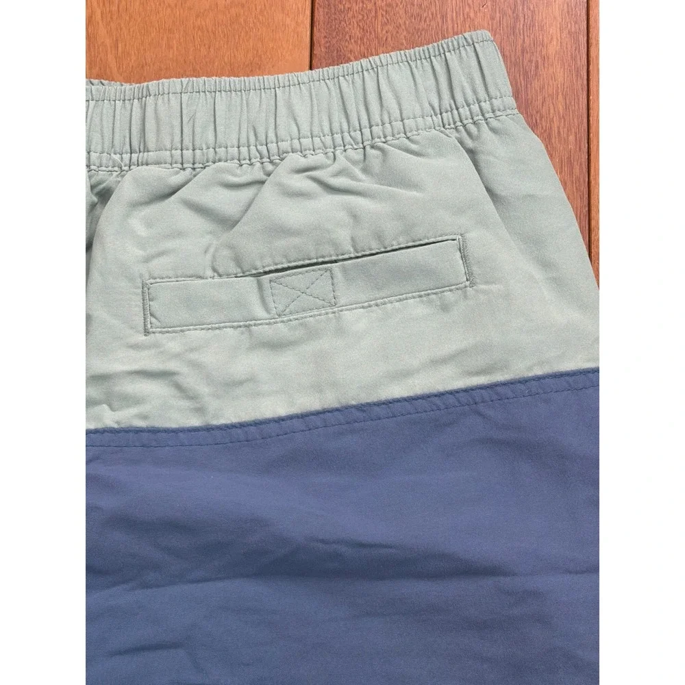 LL Bean Swim Trunks Mens Blue Colorblock‎ Supplex Nylon Shorts 509470 Large